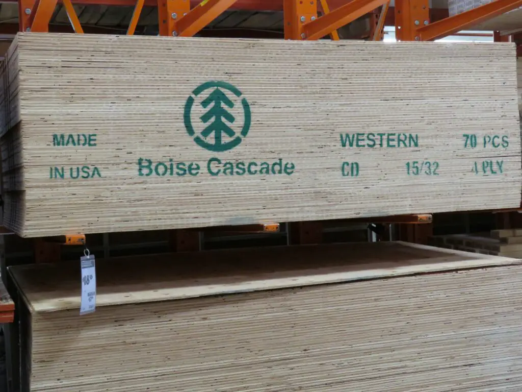 A stack of 15/32-inch plywood.