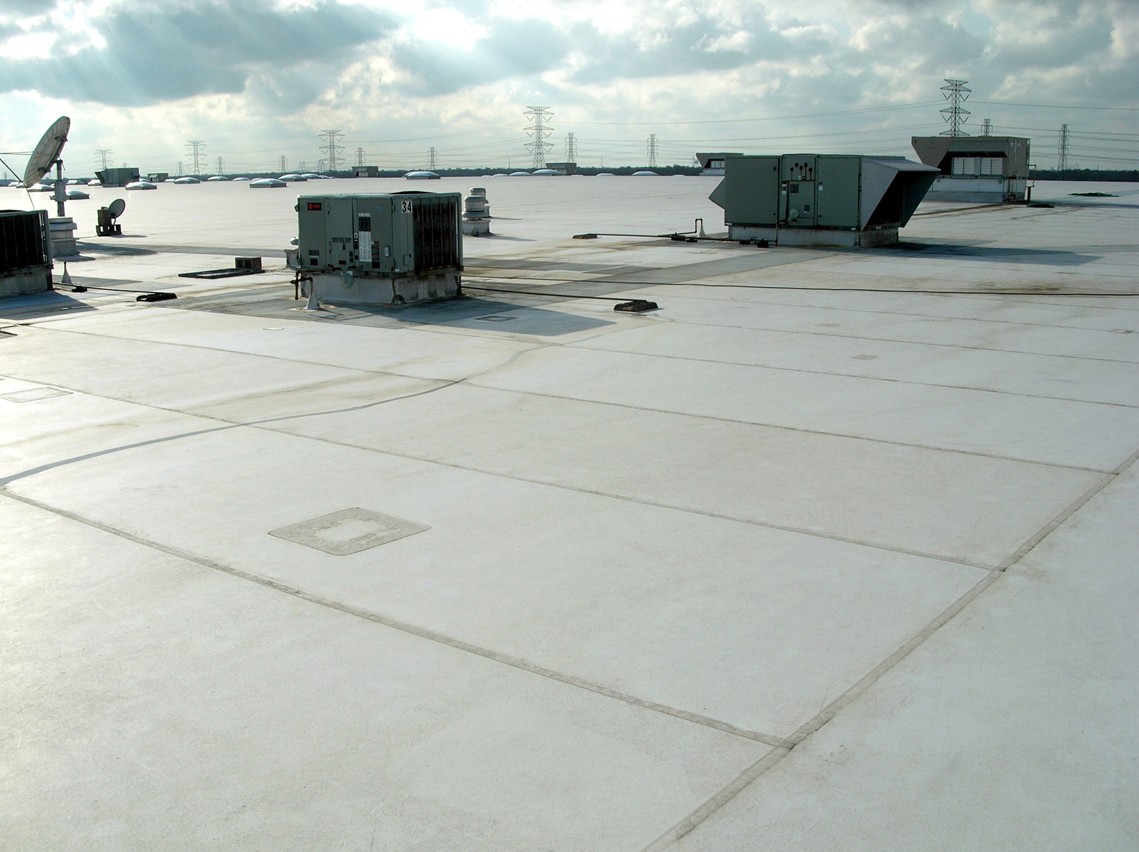 A mechanically-attached PVC low-slope roof.