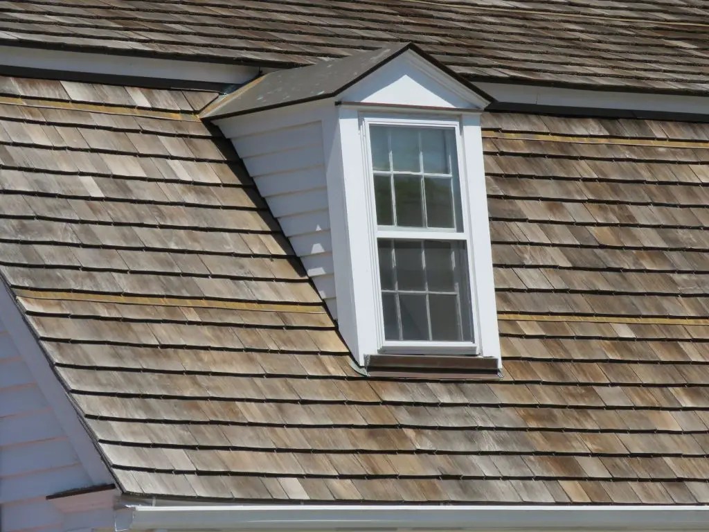 cedar shingle roof.