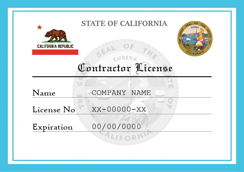 Sample Contractor License.