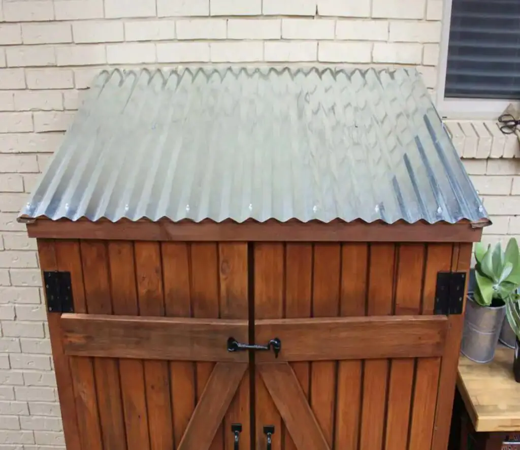 Corrugated steel roof panels.