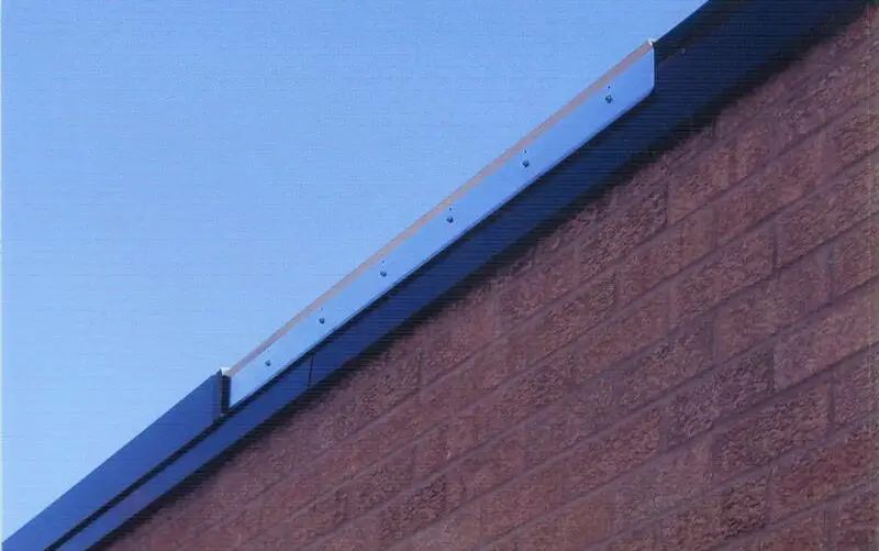 Edge Metal: showing partially installed continuous cleat and coping/fascia cover piece.