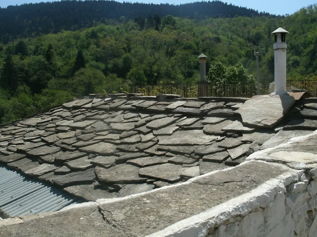 Flagstone roof.