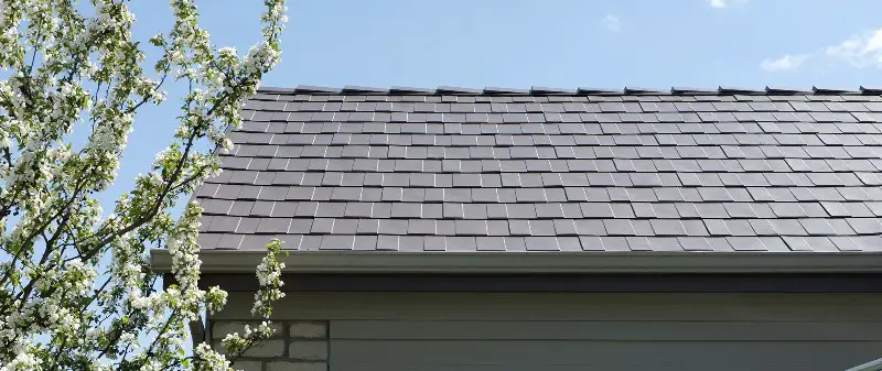 Metal roof shingles.