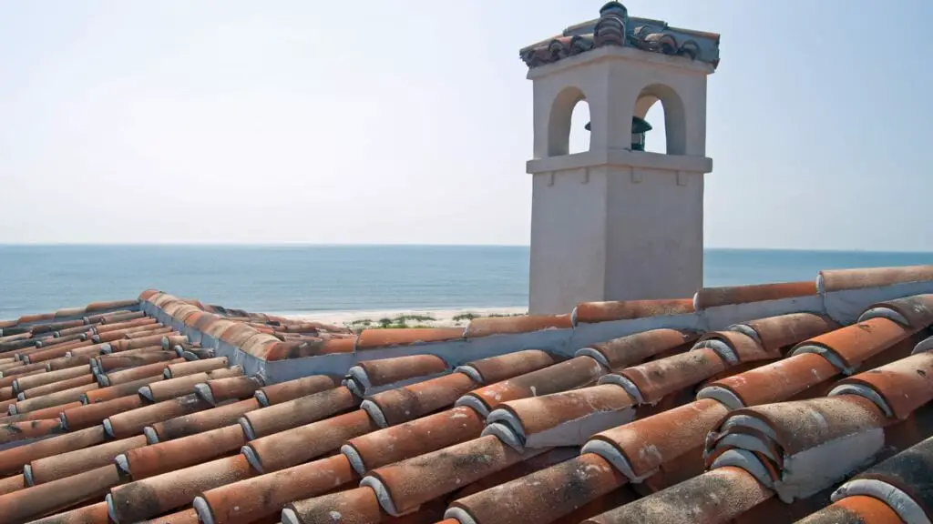 Clay Two-Piece (Barrel, Mission) Tile Roof.