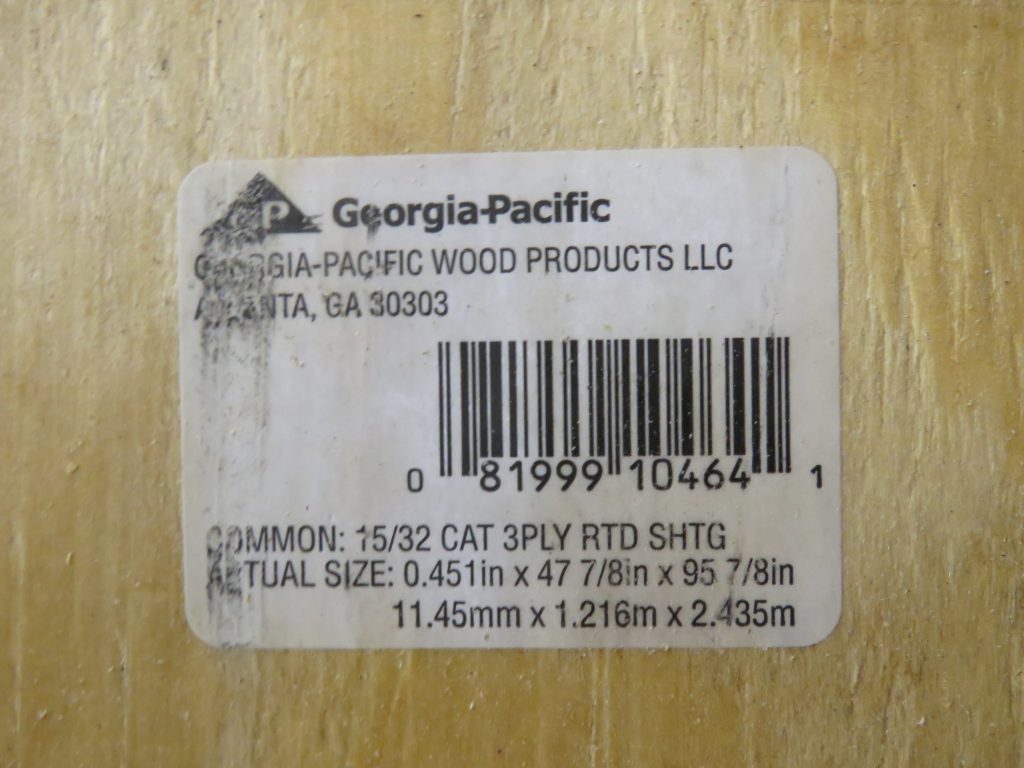 Plywood sheathing Label.