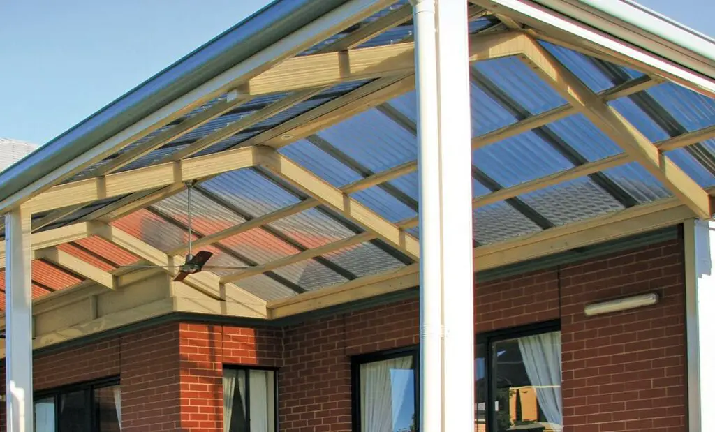 Polycarbonate roof panels.