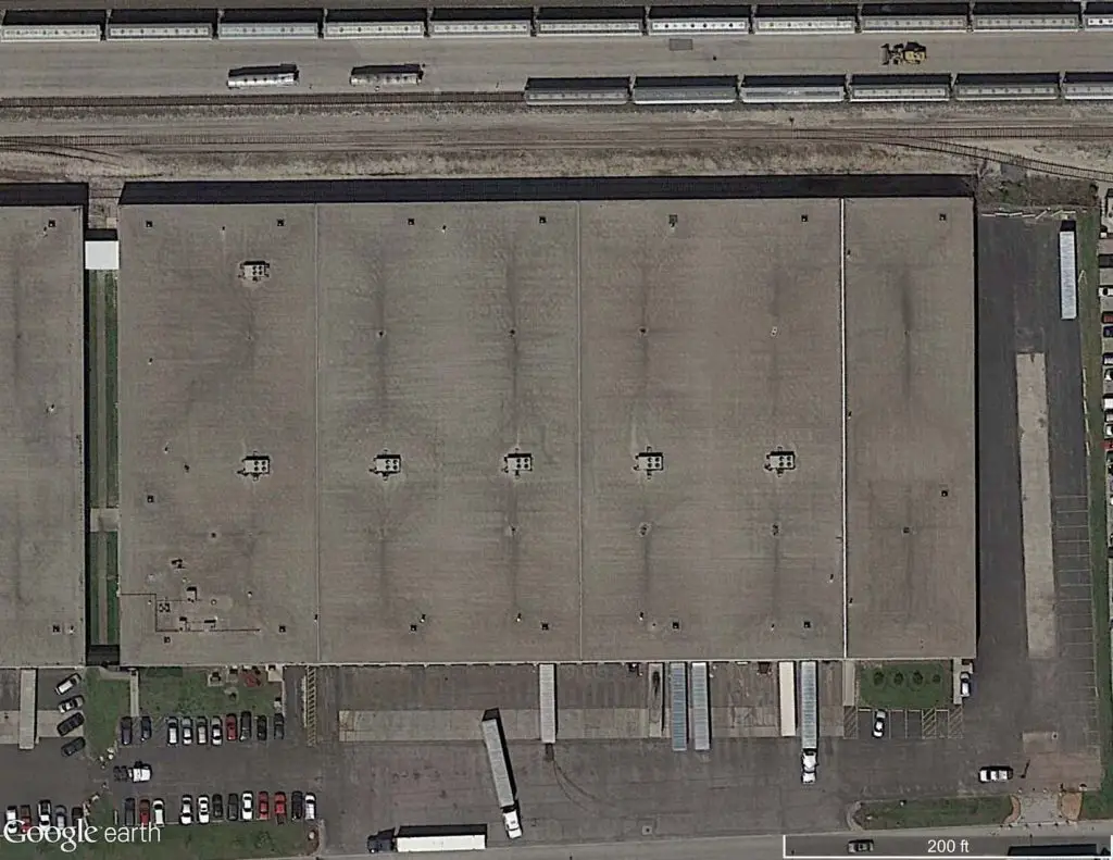 Satellite image of a built-up roof.