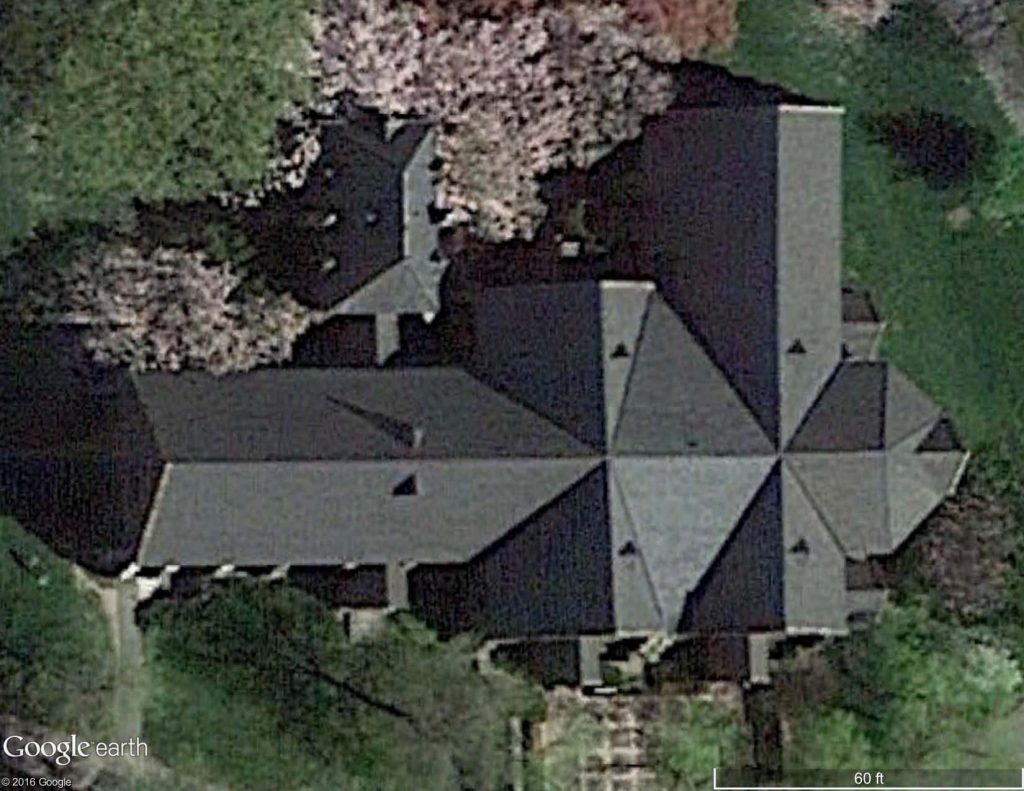 Satellite image of a slate roof.