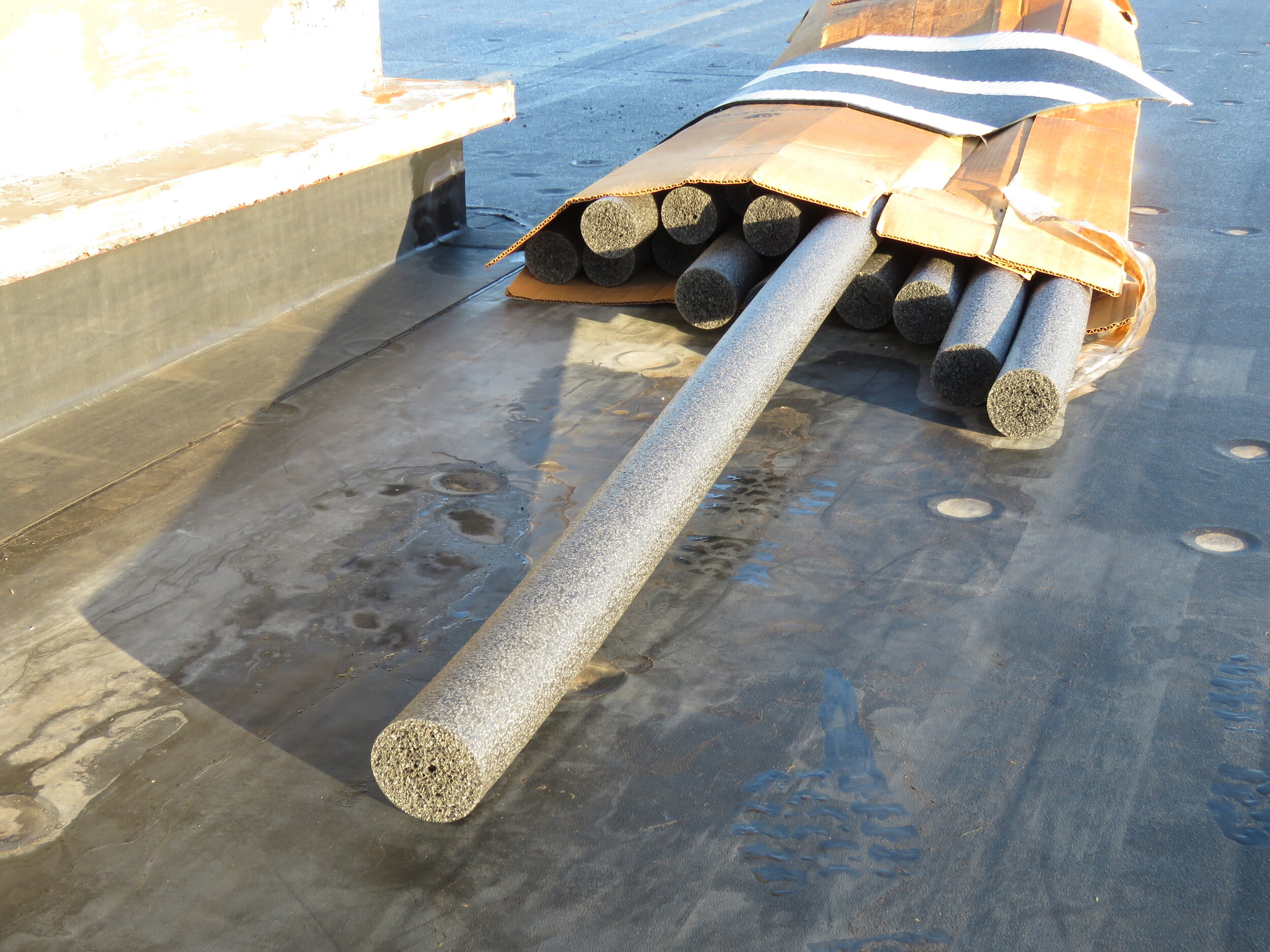 A box of 3-inch closed-cell backer rod. Well, it used to be a box ...