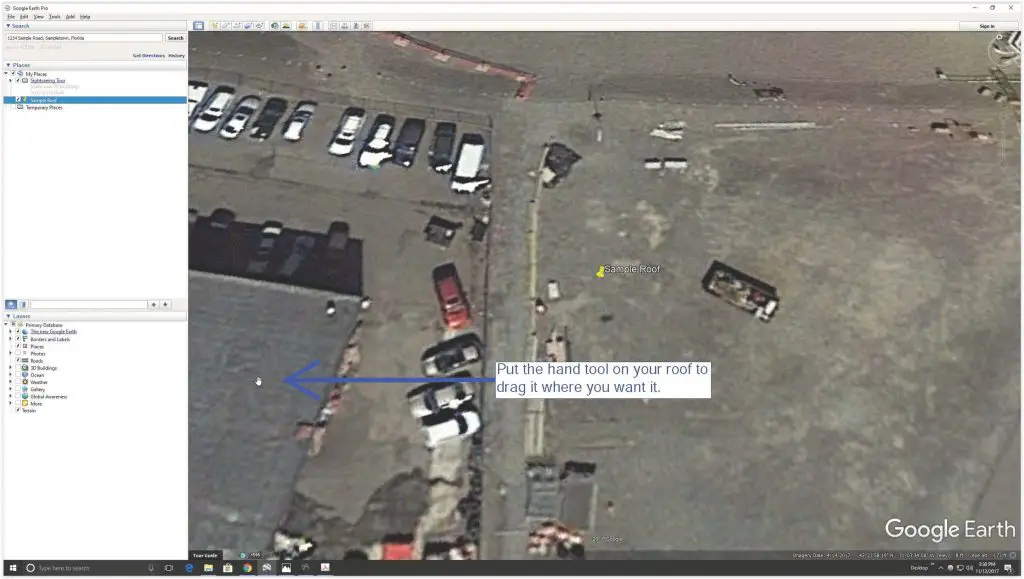 Example of the hand tool in Google Earth.