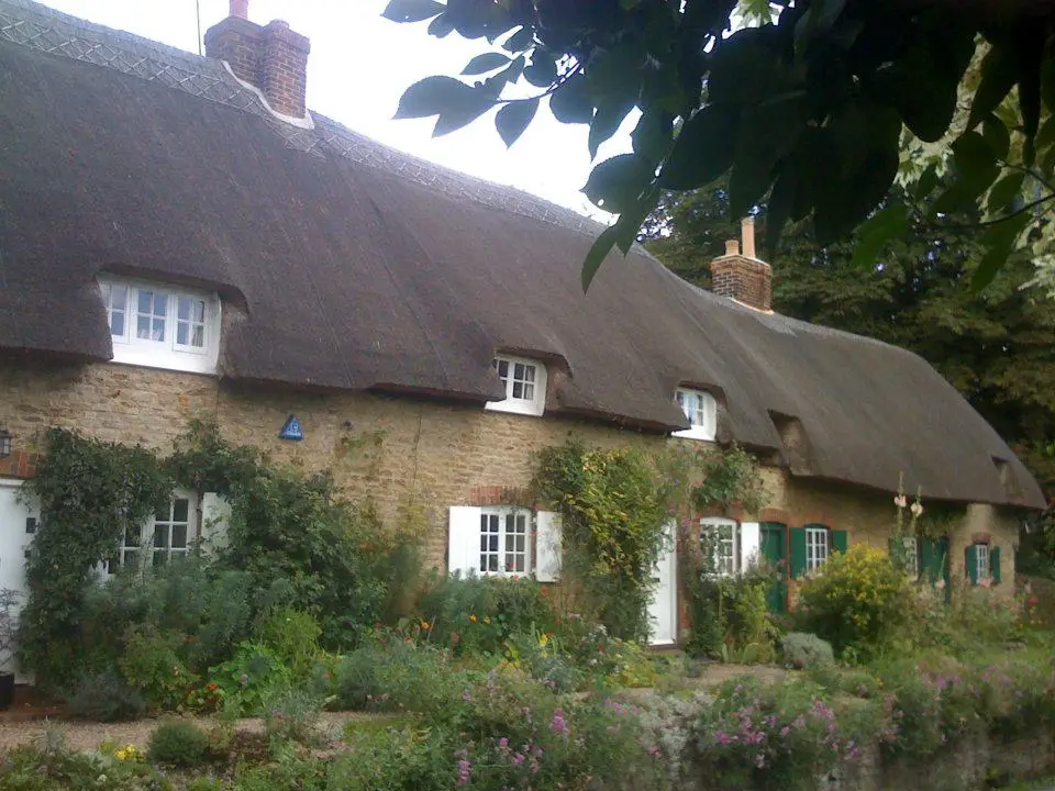 A thatched roof in Oxfordshire, England.