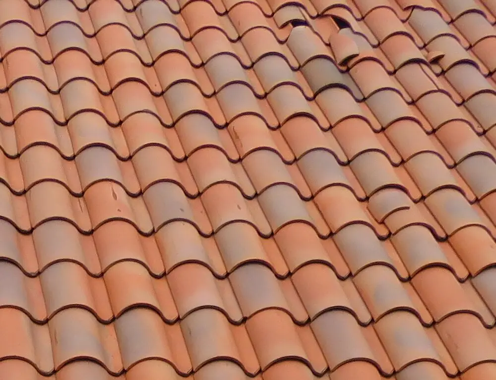 Broken tiles like these can be replaced by someone who wants to repair a tile roof himself.