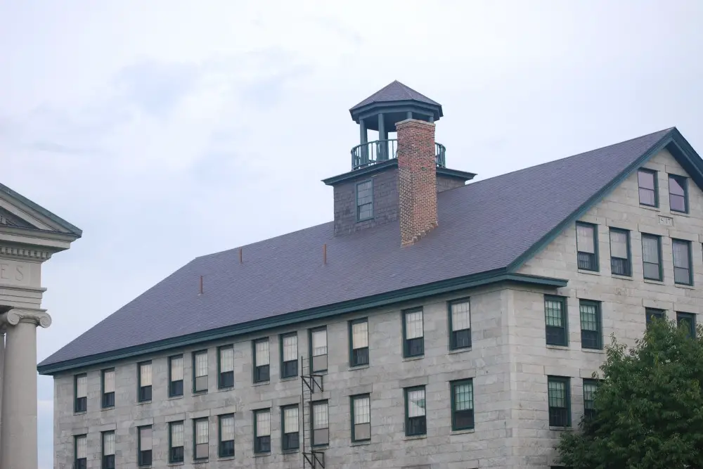 this roof has unfading purple roof slates - an unusual roofing slate color